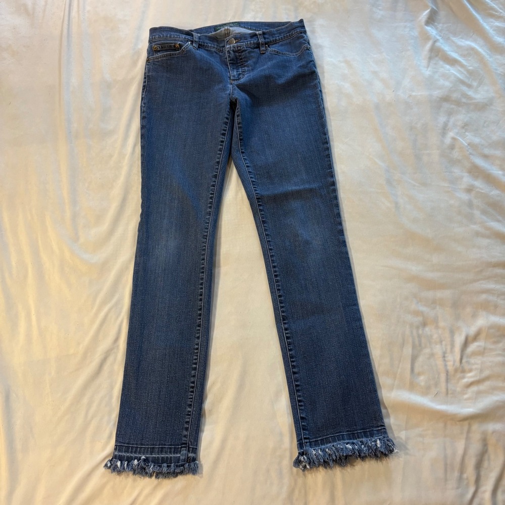 LRL‎ Lauren Jeans Co. Modern Skinny Jeans Frayed Hem Women's Denim 30